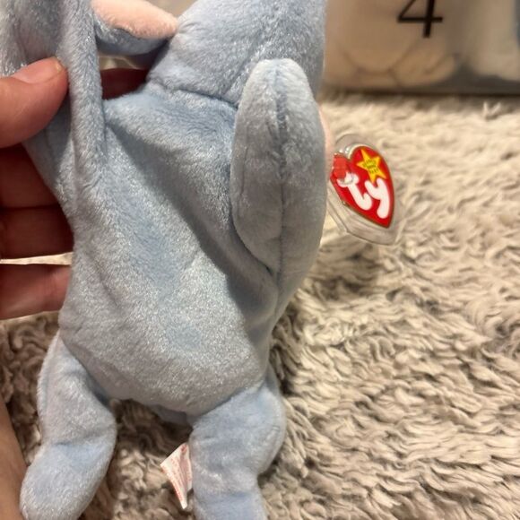 Ty Beanie Babies Peanut The Elephant - Light Blue - Picture 5 of 5
